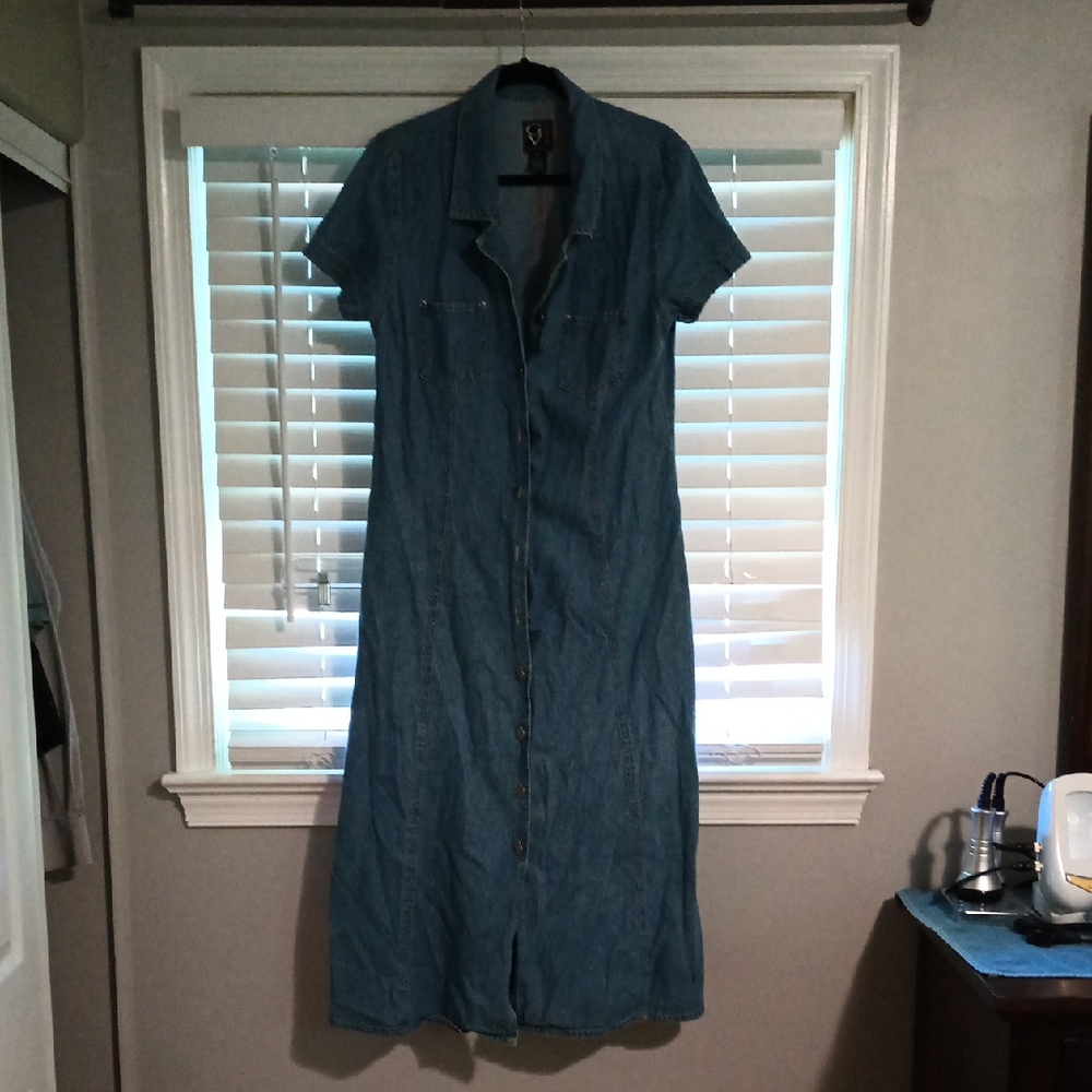 Denim Button-Down Dress